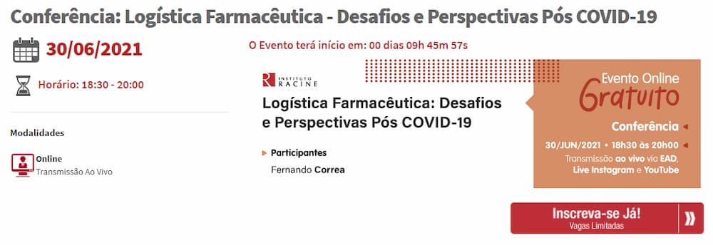  Andreani participa nesta quarta-feira de live sobre logística farmacêutica