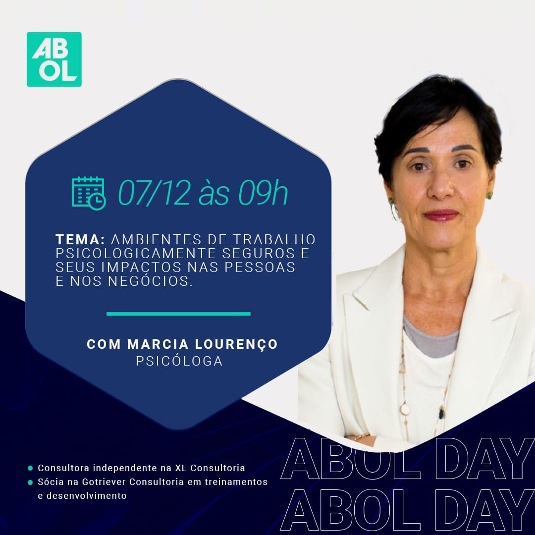  ABOL Day vai tratar sobre Ambientes de trabalho psicologicamente seguros