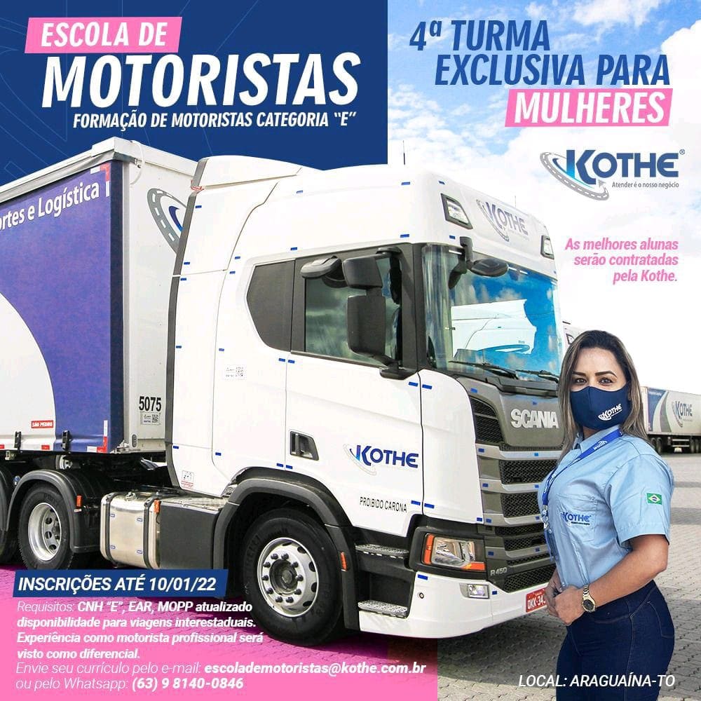  Kothe abre inscrições para formação de mulheres motoristas